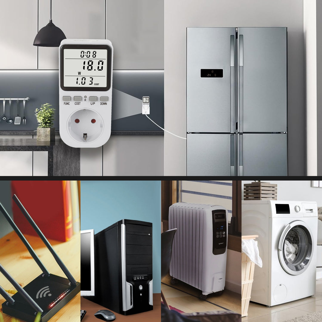 GreenBlue energiamérő, wattmérő, F típus, 220-240V AC, 50Hz, max. terhelés 16A, IP20, beépített akkumulátor, GB364 F