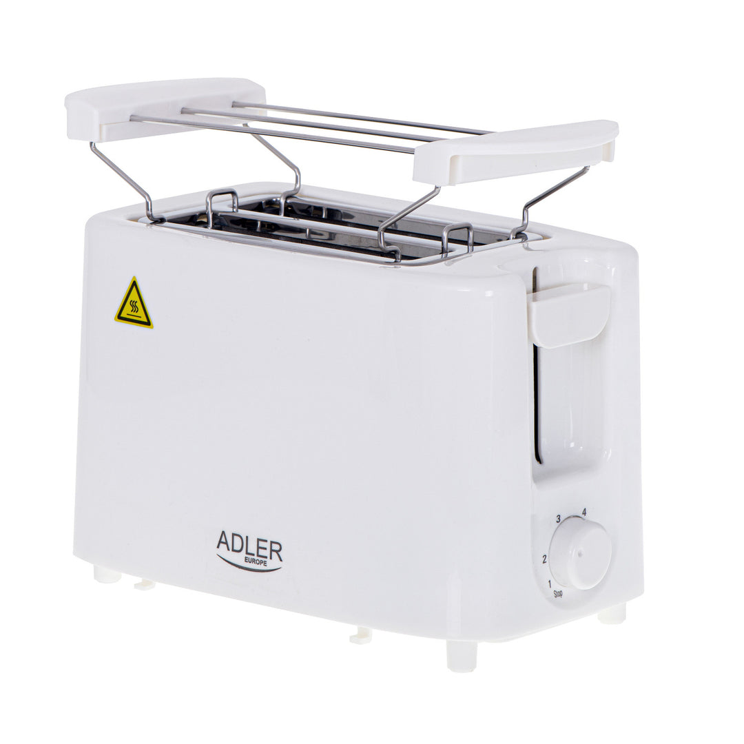 Adler kenyérpirító, 6 fokozat, zsemlarács, 900W, fehér, AD 3223