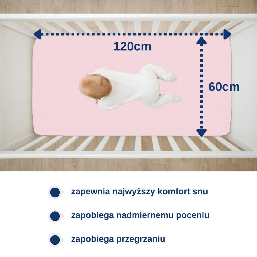 Snibbs vízhatlan lepedő, rózsaszín, 60x120 cm, T-SNI-100232