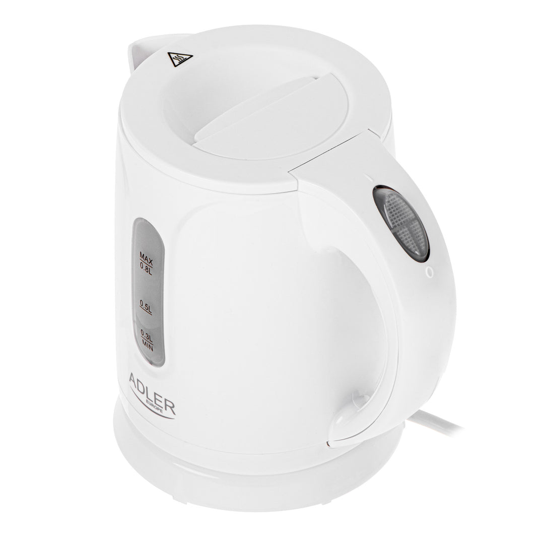 Adler vezeték nélküli elektromos vízforraló, 0,8 l űrtartalom, 850 W teljesítmény, AD1371