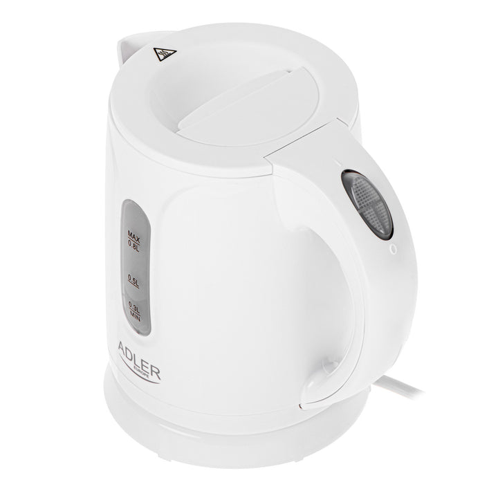 Adler vezeték nélküli elektromos vízforraló, 0,8 l űrtartalom, 850 W teljesítmény, AD1371