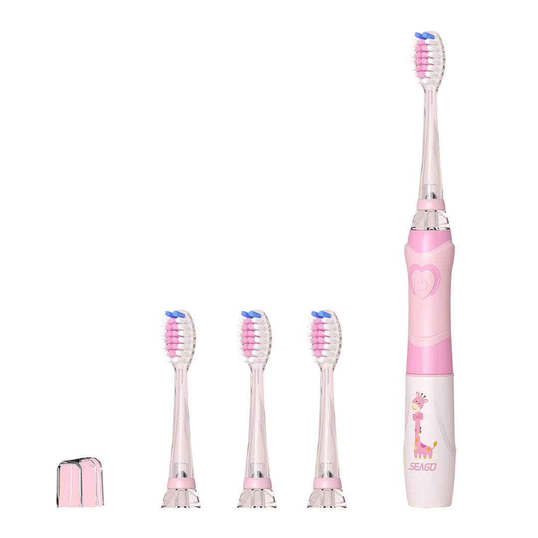 SEAGO gyermek szonikus fogkefe, rózsaszín, 1xAA 1,5V (nem tartozék), 3 hegy, SG-977 Pink