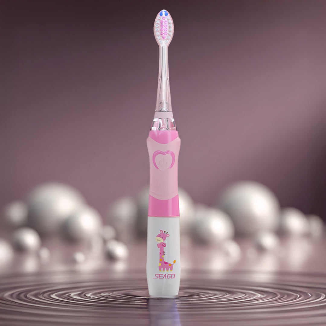 SEAGO gyermek szonikus fogkefe, rózsaszín, 1xAA 1,5V (nem tartozék), 3 hegy, SG-977 Pink