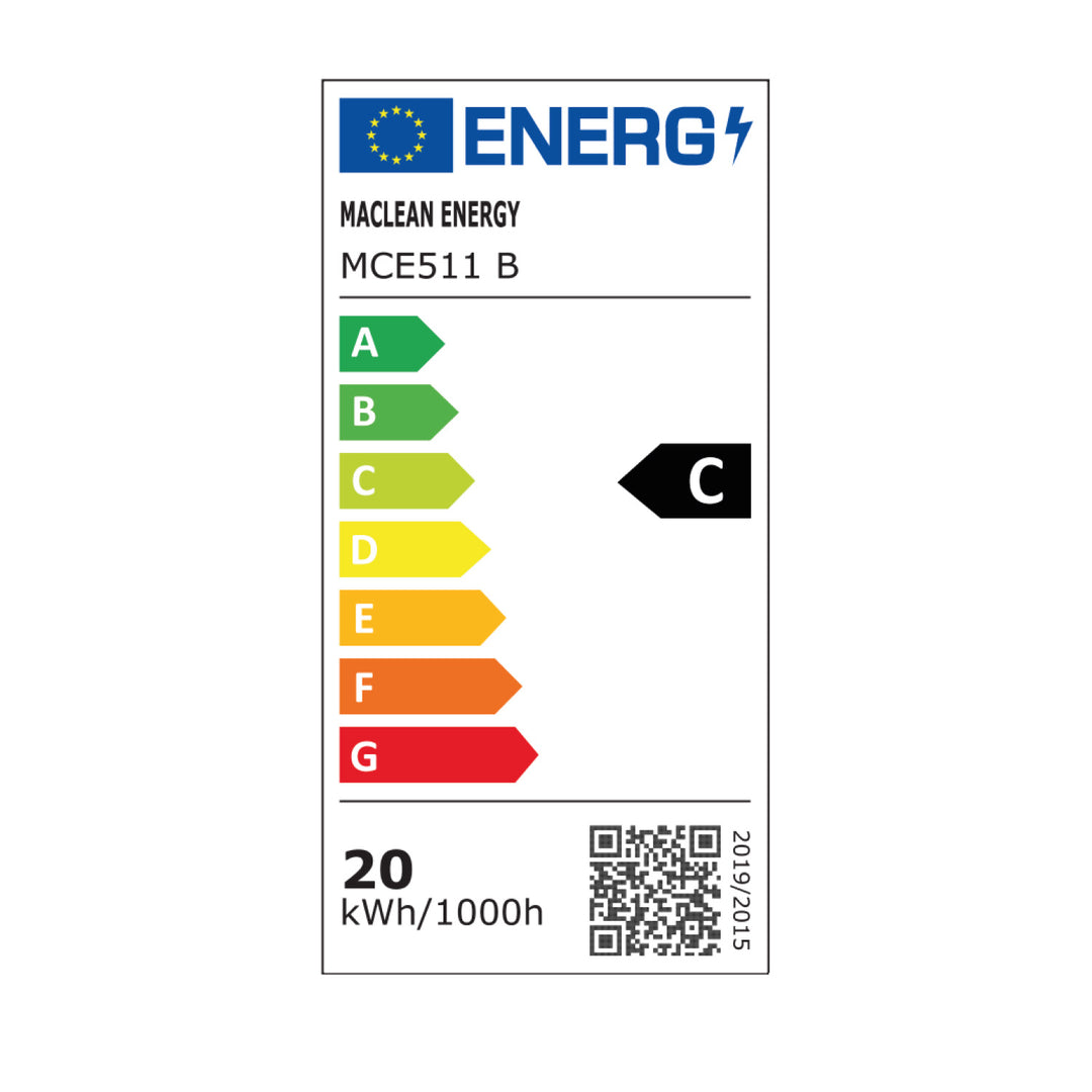 Maclean LED lámpa fekete 20W IP65 2750lm semleges fehér 4000K MCE511 B