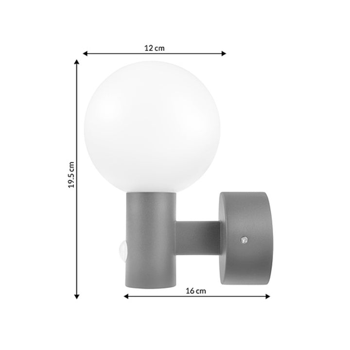 Maclean PIR mozgásérzékelő LED lámpa szürke 15W IP65 1600lm 4000K