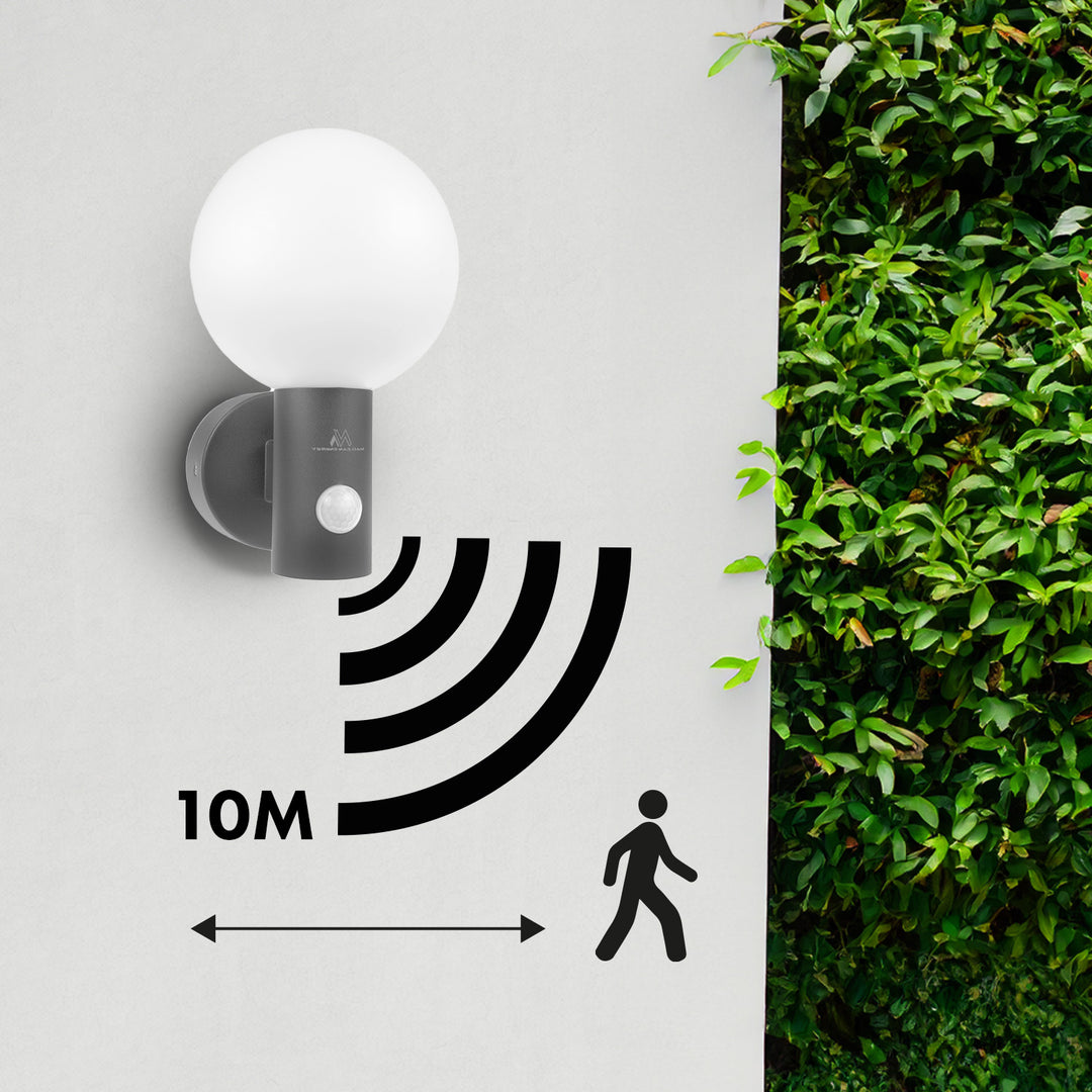 Maclean PIR mozgásérzékelő LED lámpa szürke 15W IP65 1600lm 4000K