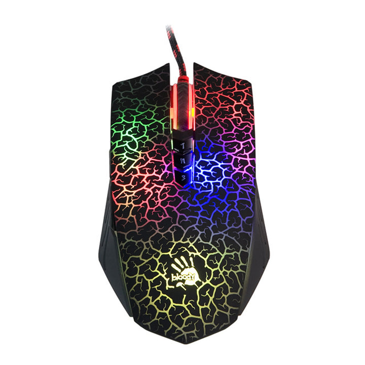 A4TECH BLOODY egér, 6200 DPI, 8 gomb, játék, Blazing A70 aktiválva