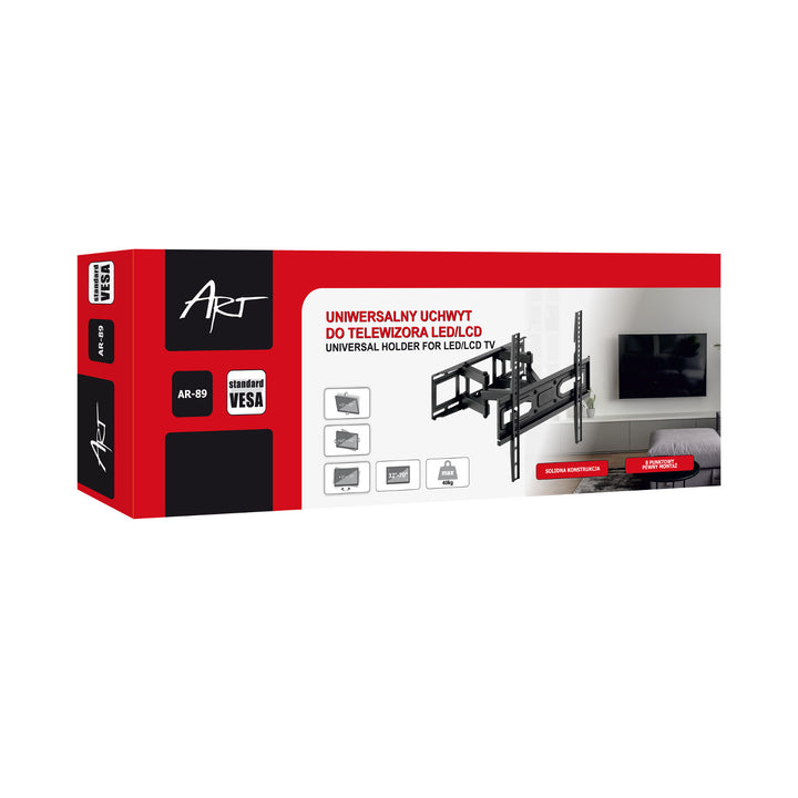 ART TV-konzol, 32-70'', 40kg, fekete, VESA 400x400, AR-89, AR-89