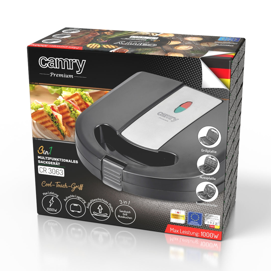 Camry multifunkciós kenyérpirító, kenyérpirító, grillsütő, diópirító, 1000W,