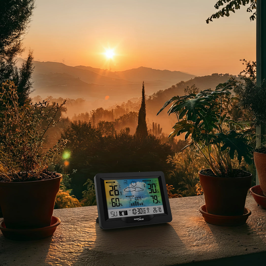 Időjárás állomás GreenBlue GB540N vezeték nélküli színes DCF holdfázis barométer naptár