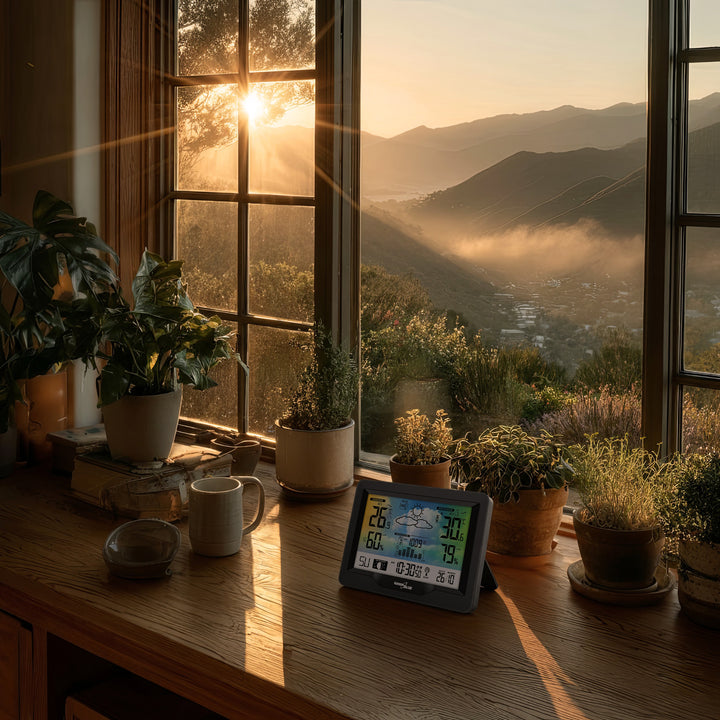 Időjárás állomás GreenBlue GB540N vezeték nélküli színes DCF holdfázis barométer naptár