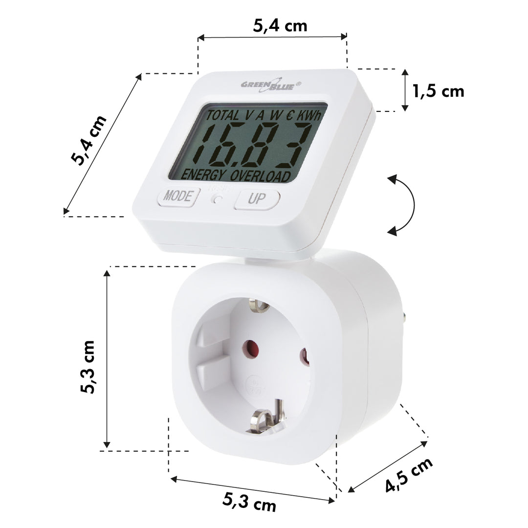 GreenBlue energiamérő 16A max 3680W memória biztonsági mentés