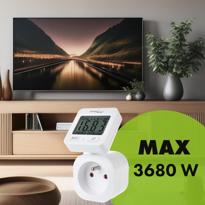 GreenBlue energiamérő 16A max 3680W memória biztonsági mentés