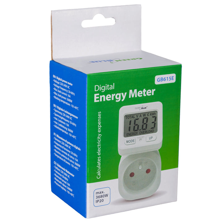 GreenBlue energiamérő 16A max 3680W memória mentés GB615 E