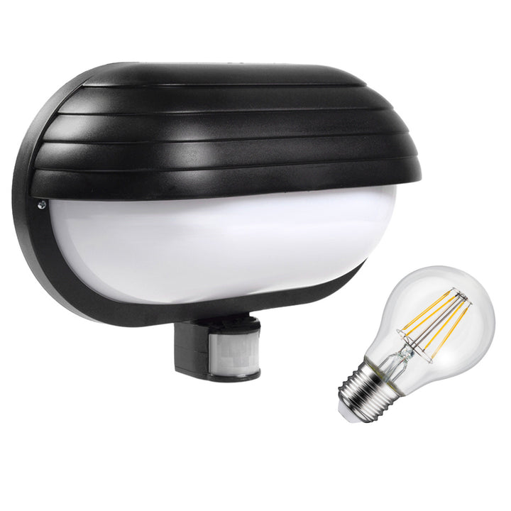 Maclean fali lámpatest, PIR érzékelővel, max. 60W, 180°, MCE33B + LED 6W