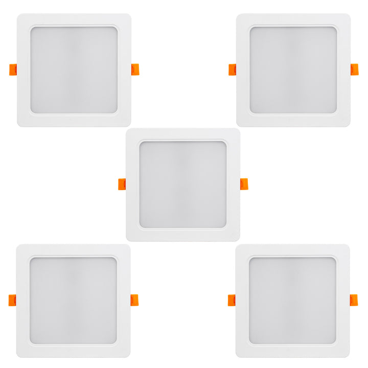 5x Maclean LED mennyezeti panel, süllyesztett SLIM, 18W, semleges fehér 4000K, 170*170*26mm, 1900lm, MCE374 S