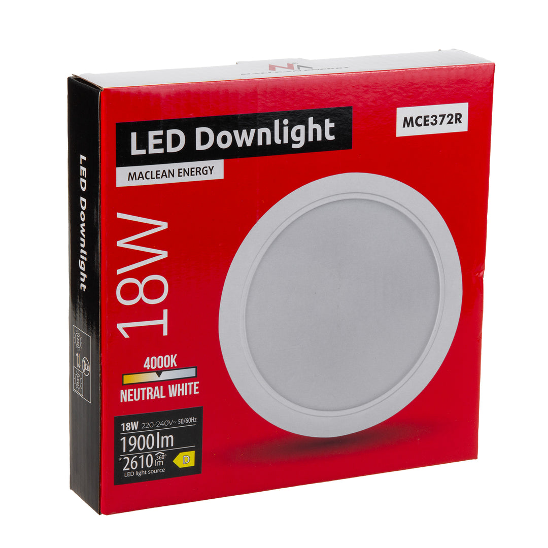 Maclean LED mennyezeti panel, süllyesztett SLIM, 18W, semleges fehér 4000K, 170*26mm, 1800 lm, MCE372 R + felületre szerelhető adapter MCE377 R