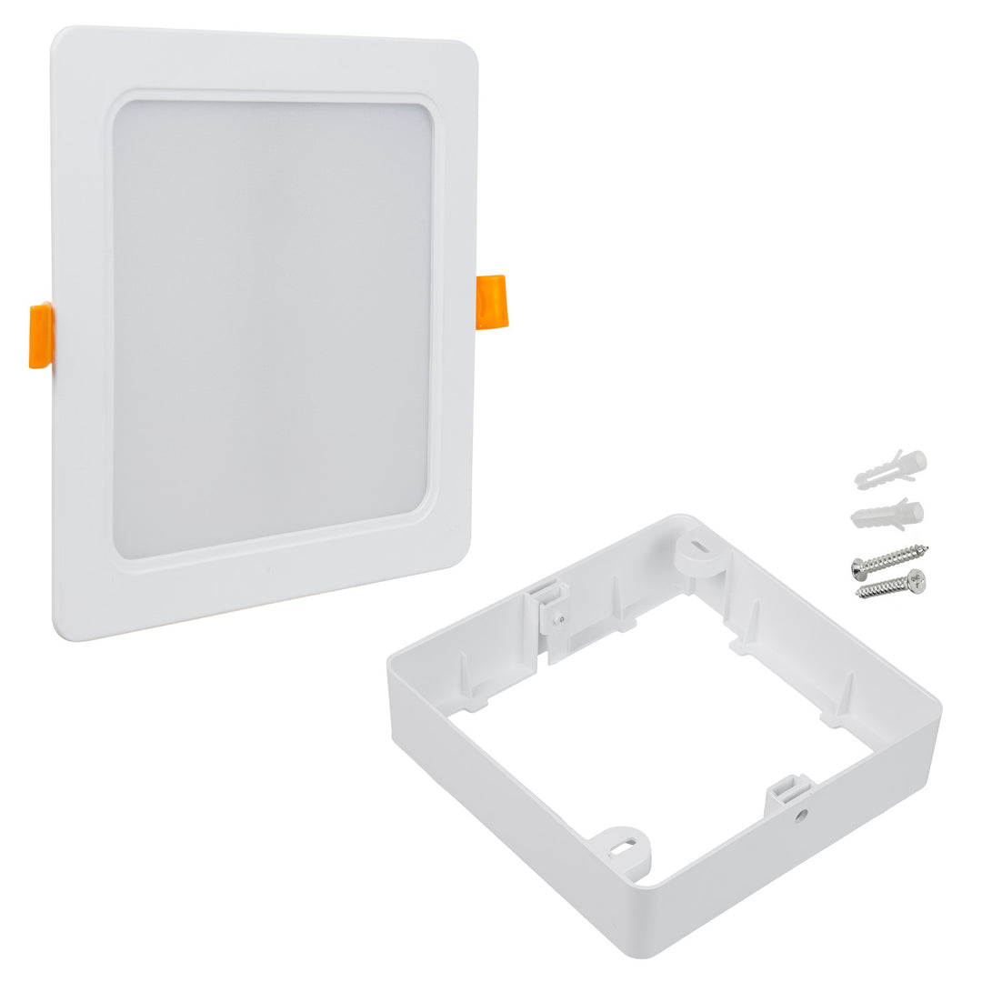 Maclean LED mennyezeti panel, süllyesztett SLIM, 18W, semleges fehér 4000K, 170*170*26mm, 1800lm, MCE374 S + felületre szerelhető adapter MCE379 S