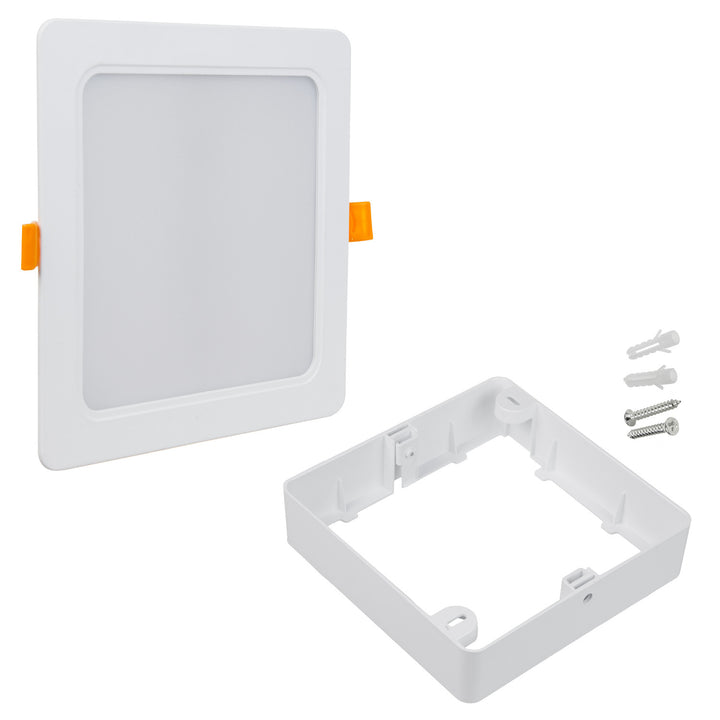 Maclean LED mennyezeti panel, süllyesztett SLIM, 18W, semleges fehér 4000K, 170*170*26mm, 1800lm, MCE374 S + felületre szerelhető adapter MCE379 S