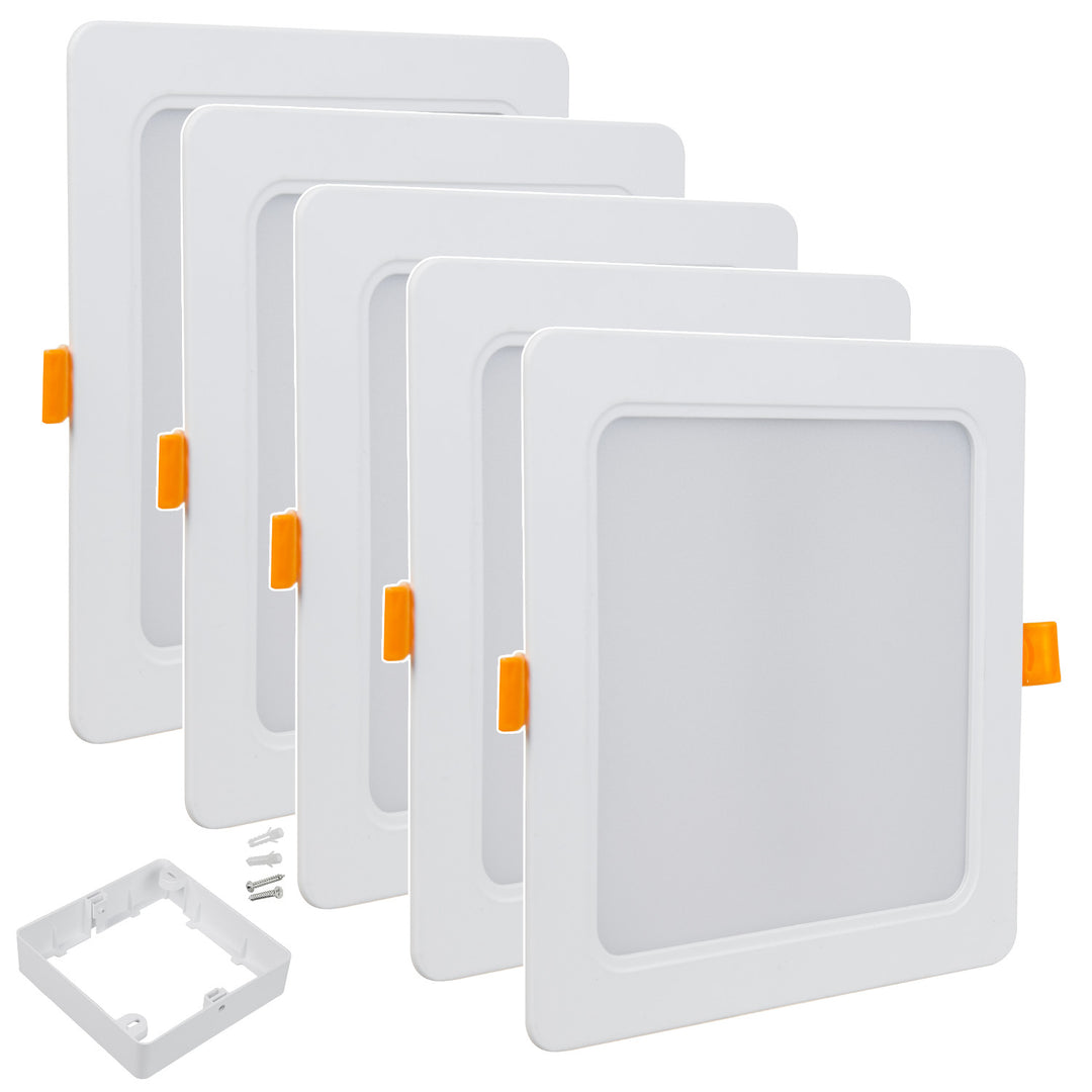 5x Maclean LED mennyezeti panel, süllyesztett SLIM, 18W, semleges fehér 4000K, 170*170*26mm, 1800lm, MCE374 S + felületi adapter MCE379 S