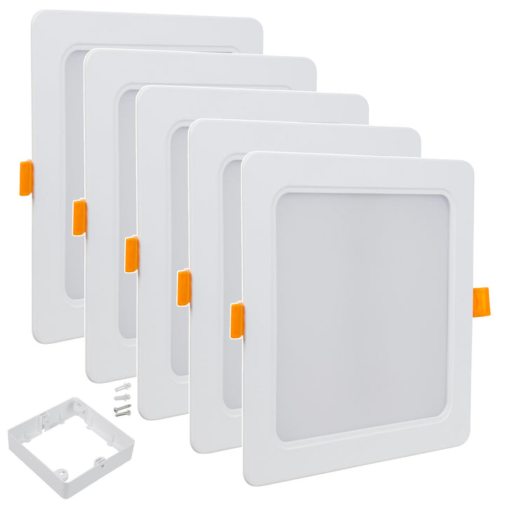 5x Maclean LED mennyezeti panel, süllyesztett SLIM, 18W, semleges fehér 4000K, 170*170*26mm, 1800lm, MCE374 S + felületi adapter MCE379 S