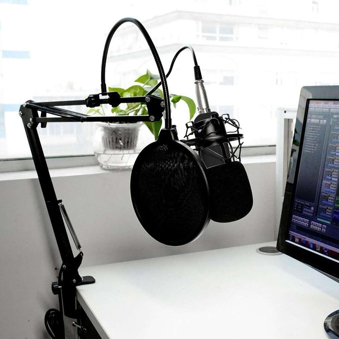 Media-Tech kondenzátor mikrofon, állítható állvány, tartozékok, MT397K