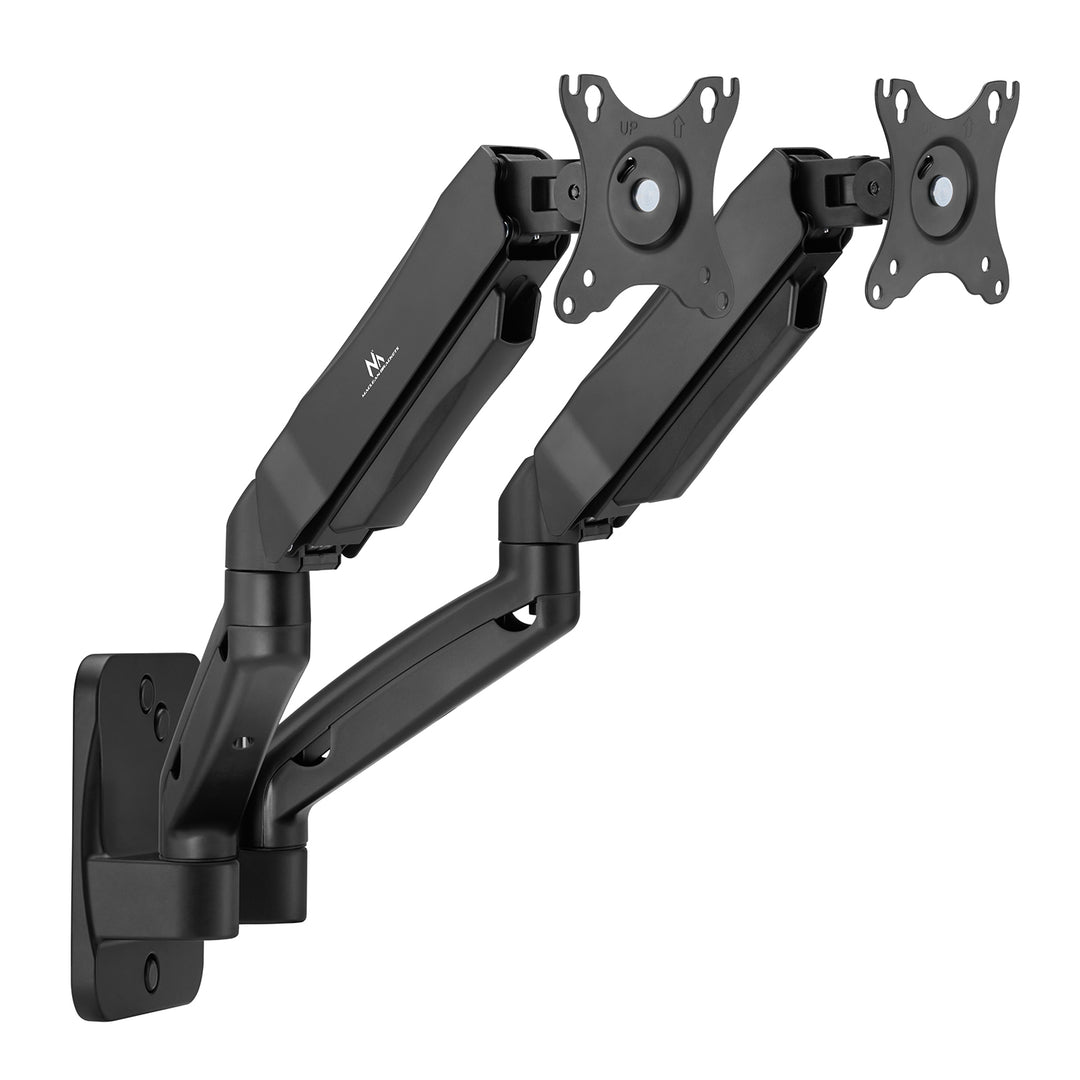 Fali tartó két Maclean monitorhoz, 17-32'', max. 9 kg, mechanikus rugó, MC-988