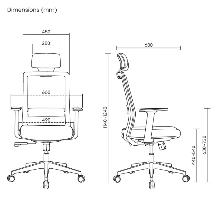 Ergonómikus irodai szék magas háttámlával max 150kg