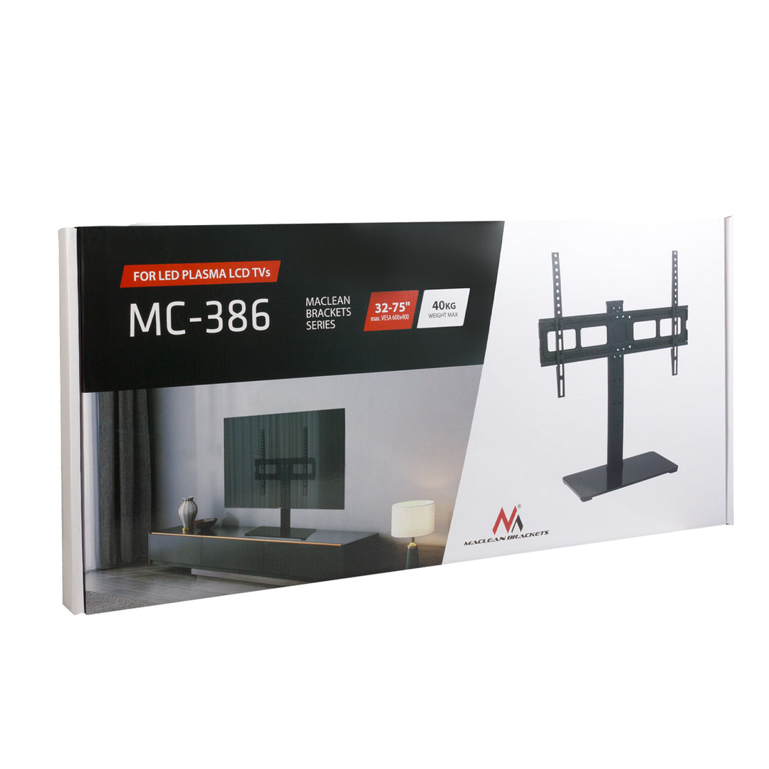 Univerzális TV állvány Maclean RTV szekrényhez max 40kg max VESA 600x400 32-75" TV-khez