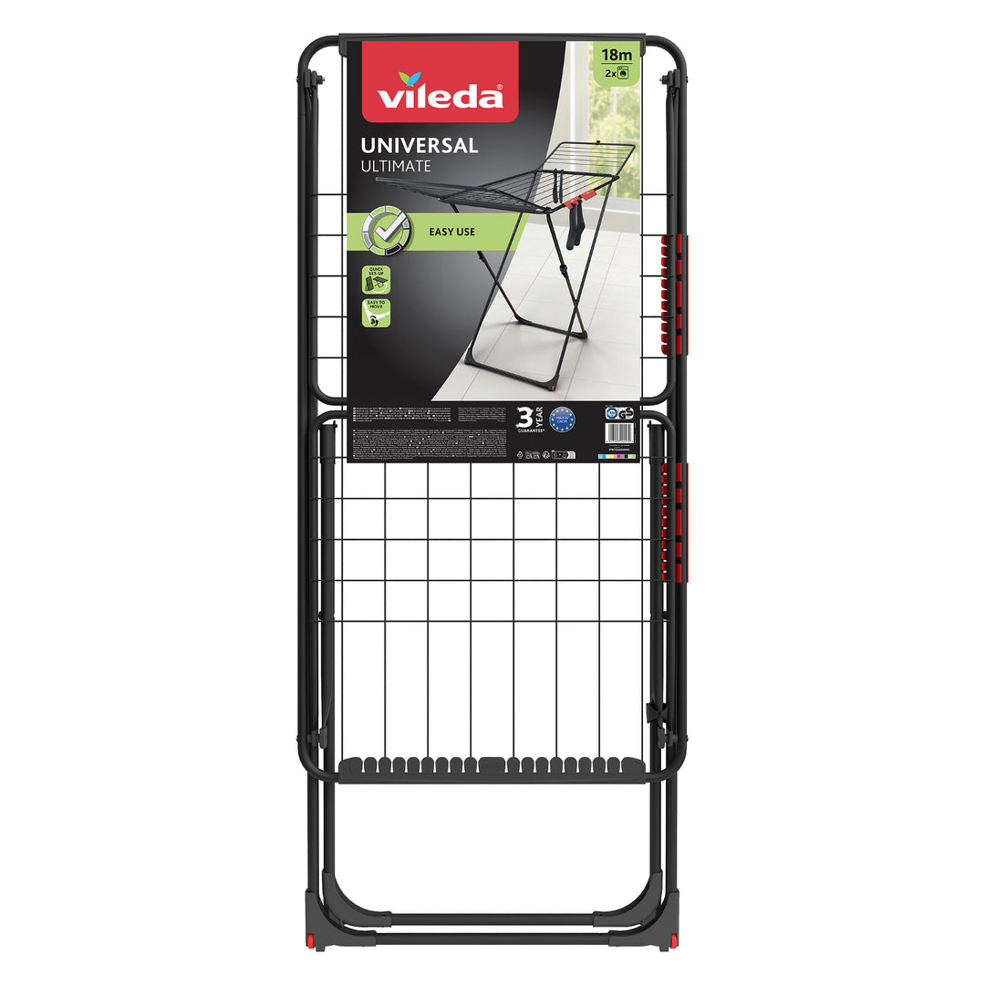 Vileda mosószárító, szárítási felület 18m, fekete, Universal Ultimate