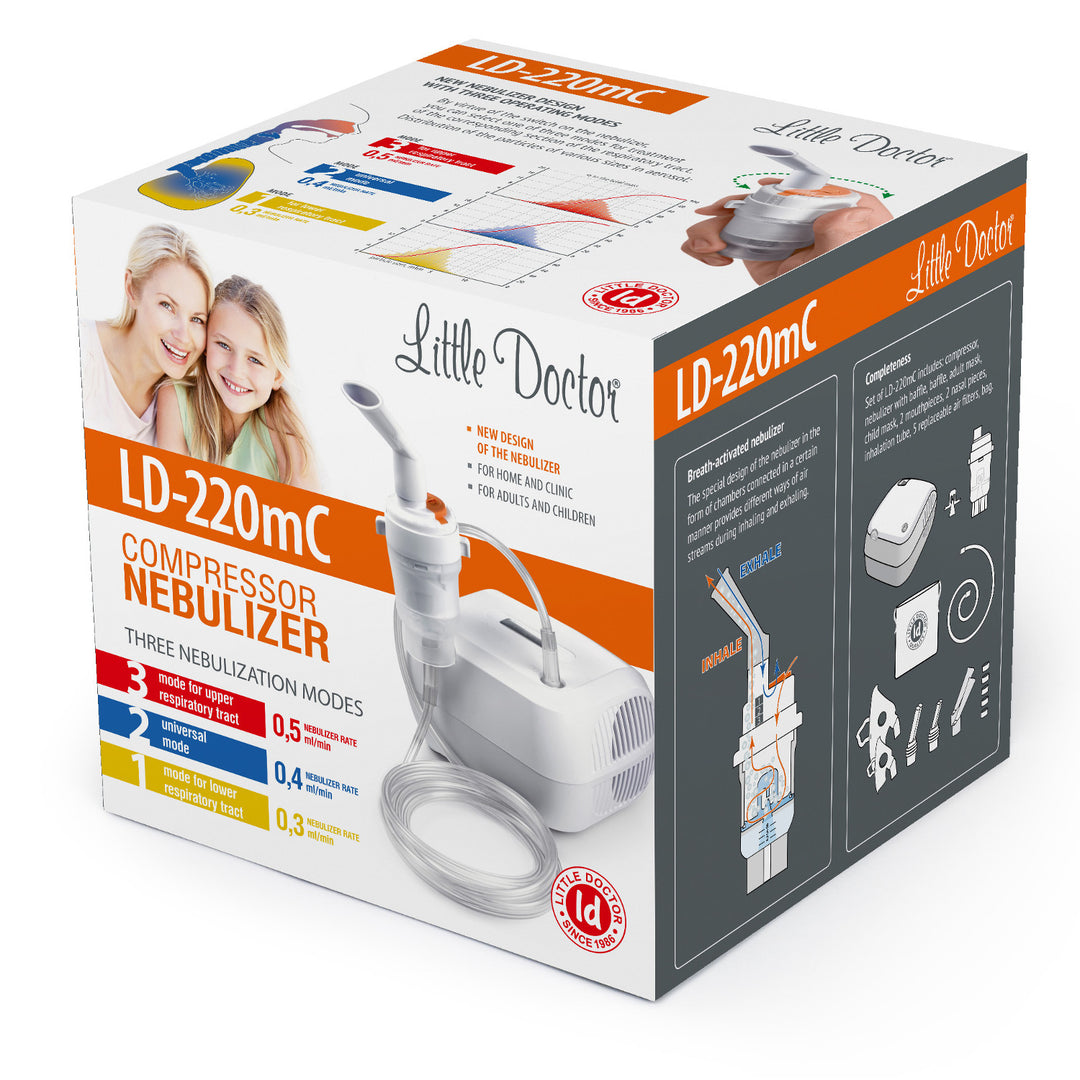 Little Doctor inhalátor, 3 üzemmód, légzés-aktivált, fehér, LD-220mC
