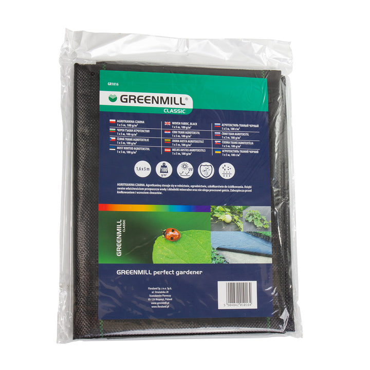 Greenmill agrotextília, gyomirtó, 100g, 1x5m, fekete, GR1016