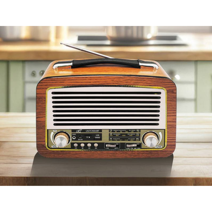 LTC hordozható rádió, teleszkópos antenna, Bluetooth, FM/AM/SW, Olza Retro