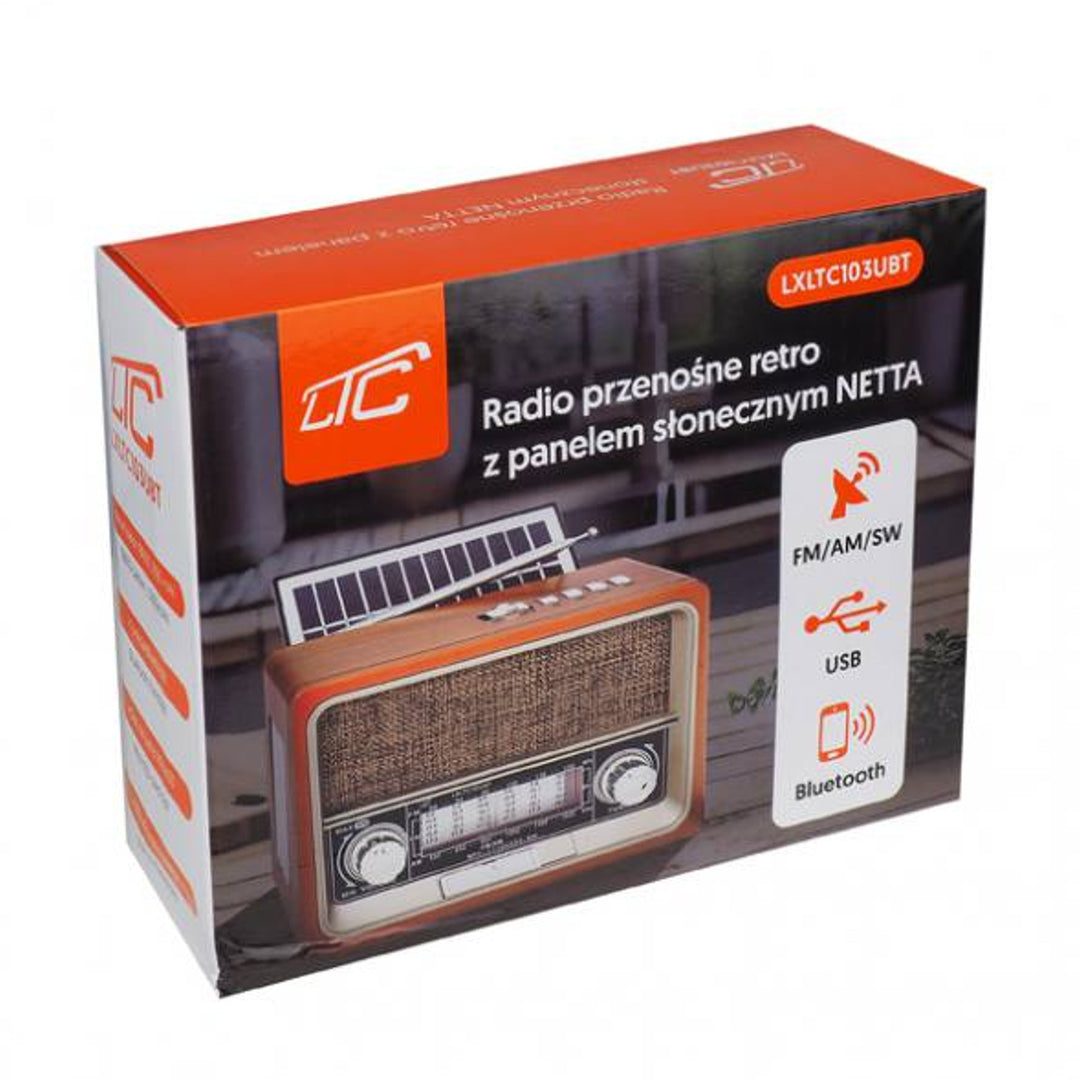 LTC hordozható rádió, Bluetooth, FM/AM/SW, USB, napelem, LXLTC103UBT