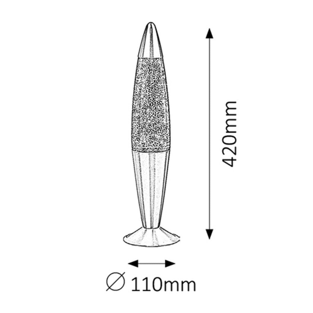 Rabalux lámpa, láva típusú, csillámmal, 25W, zöld, Glitter