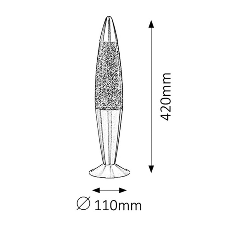 Rabalux lámpa, láva típusú, csillámmal, 25W, narancssárga, Glitter