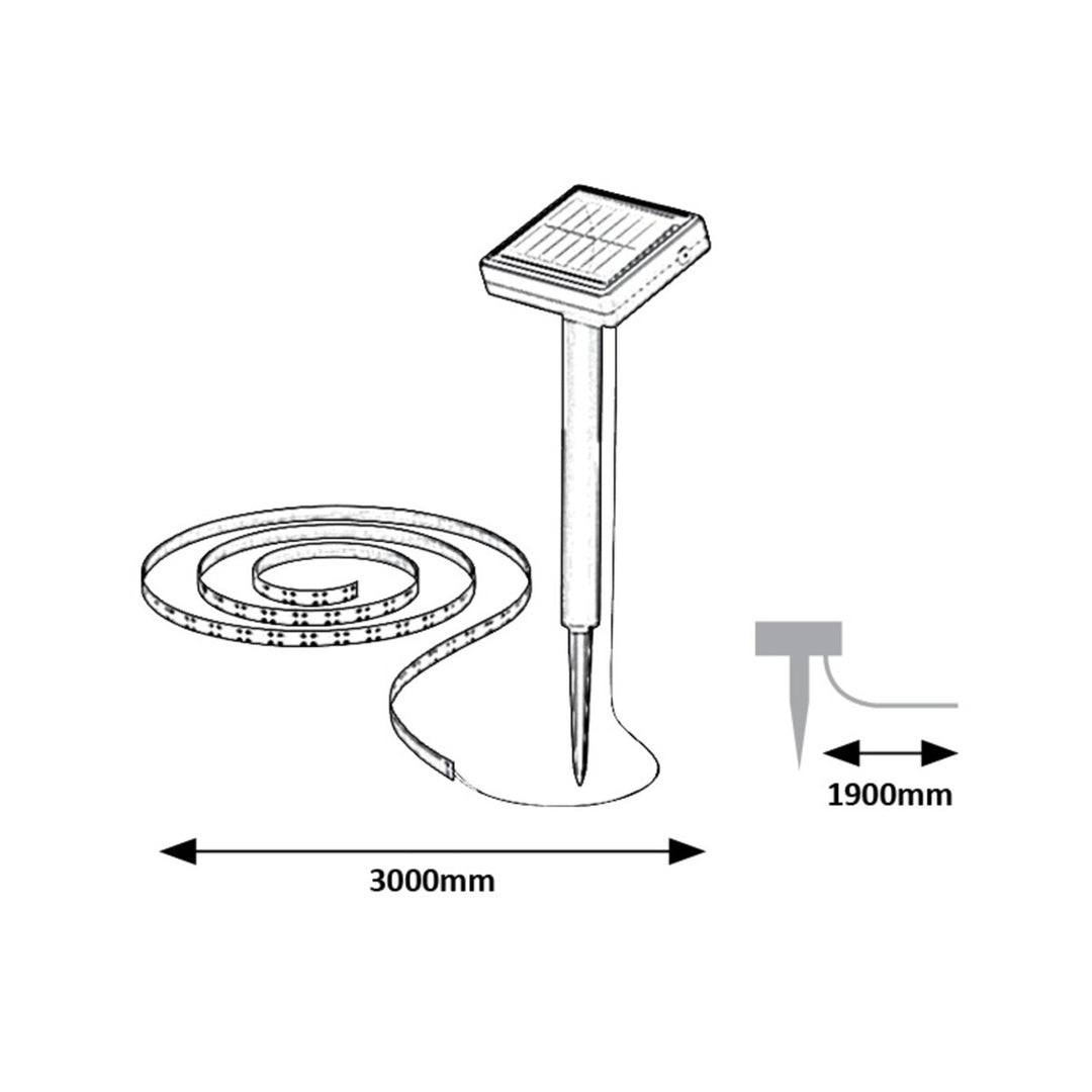 Rabalux napelemes lámpa, kültéri szalag, LED, IP44, 300 cm, Ansoo