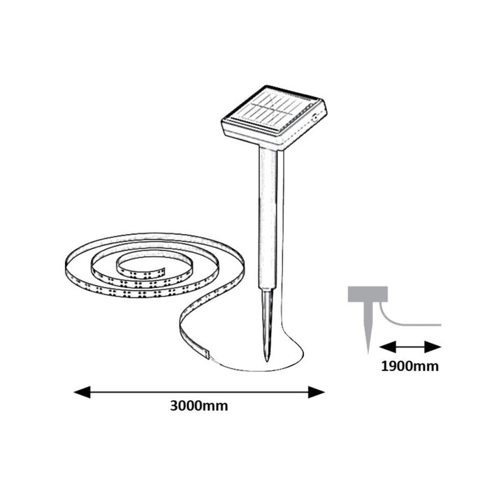 Rabalux napelemes lámpa, kültéri szalag, LED, IP44, 300 cm, Ansoo
