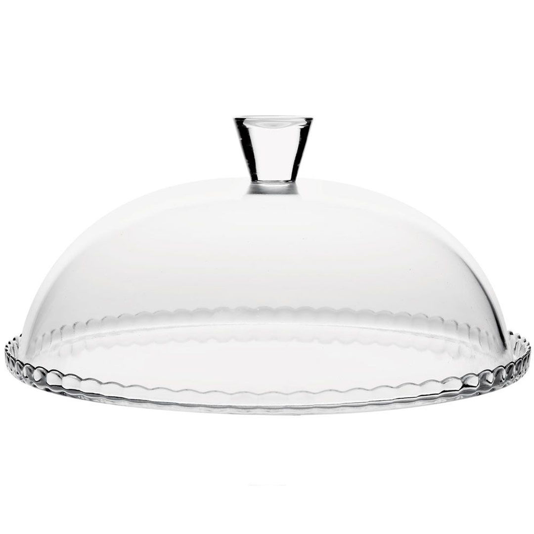 Pasabahce tálalótál, üveg, üvegárnyékolóval, 32 cm, Patisserie