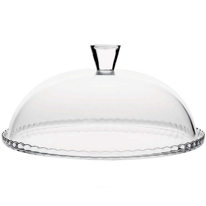 Pasabahce tálalótál, üveg, üvegárnyékolóval, 32 cm, Patisserie