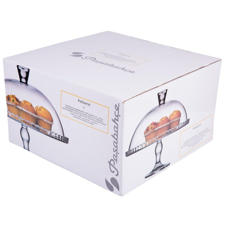 Pasabahce tálalótál, üveg, lábon, lámpabúrával, 32 cm, Patisserie