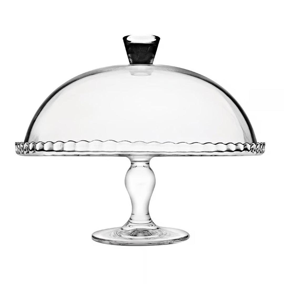 Pasabahce tálalótál, üveg, lábon, lámpabúrával, 32 cm, Patisserie