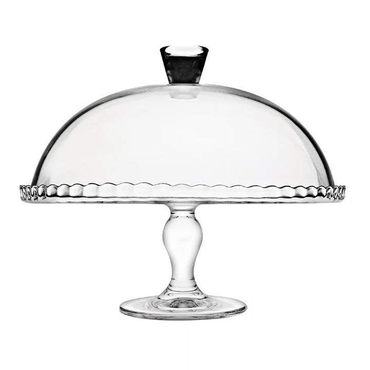 Pasabahce tálalótál, üveg, lábon, lámpabúrával, 32 cm, Patisserie