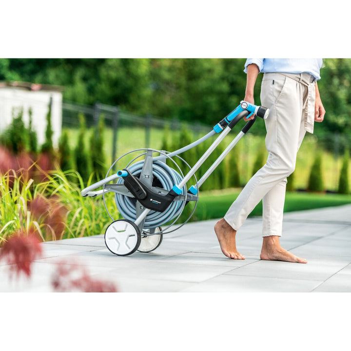 Cellfast kerti szett, kocsi, 20m 3/4 tömlő, locsoló, szerelvények, EXPLORER