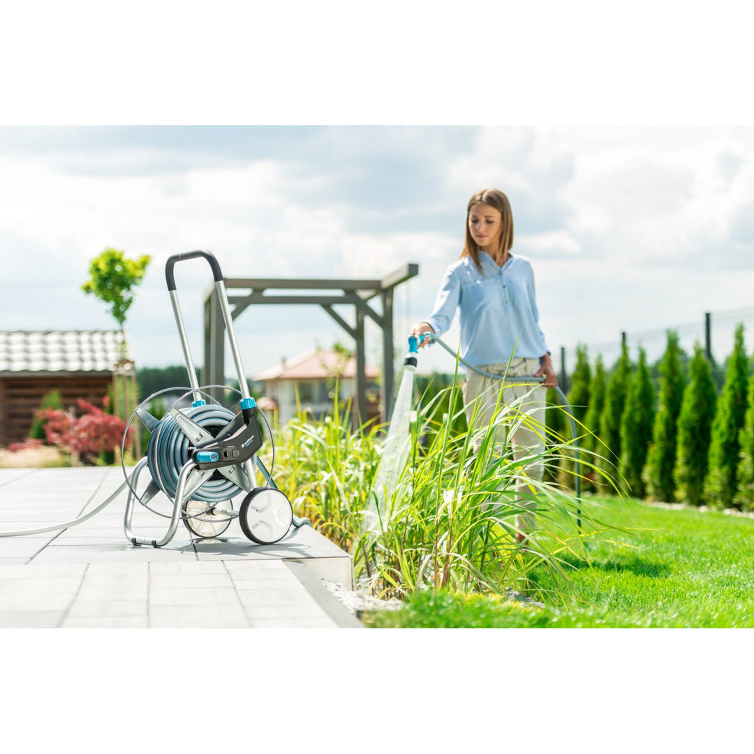 Cellfast kerti szett, kocsi, 20m 3/4 tömlő, locsoló, szerelvények, EXPLORER