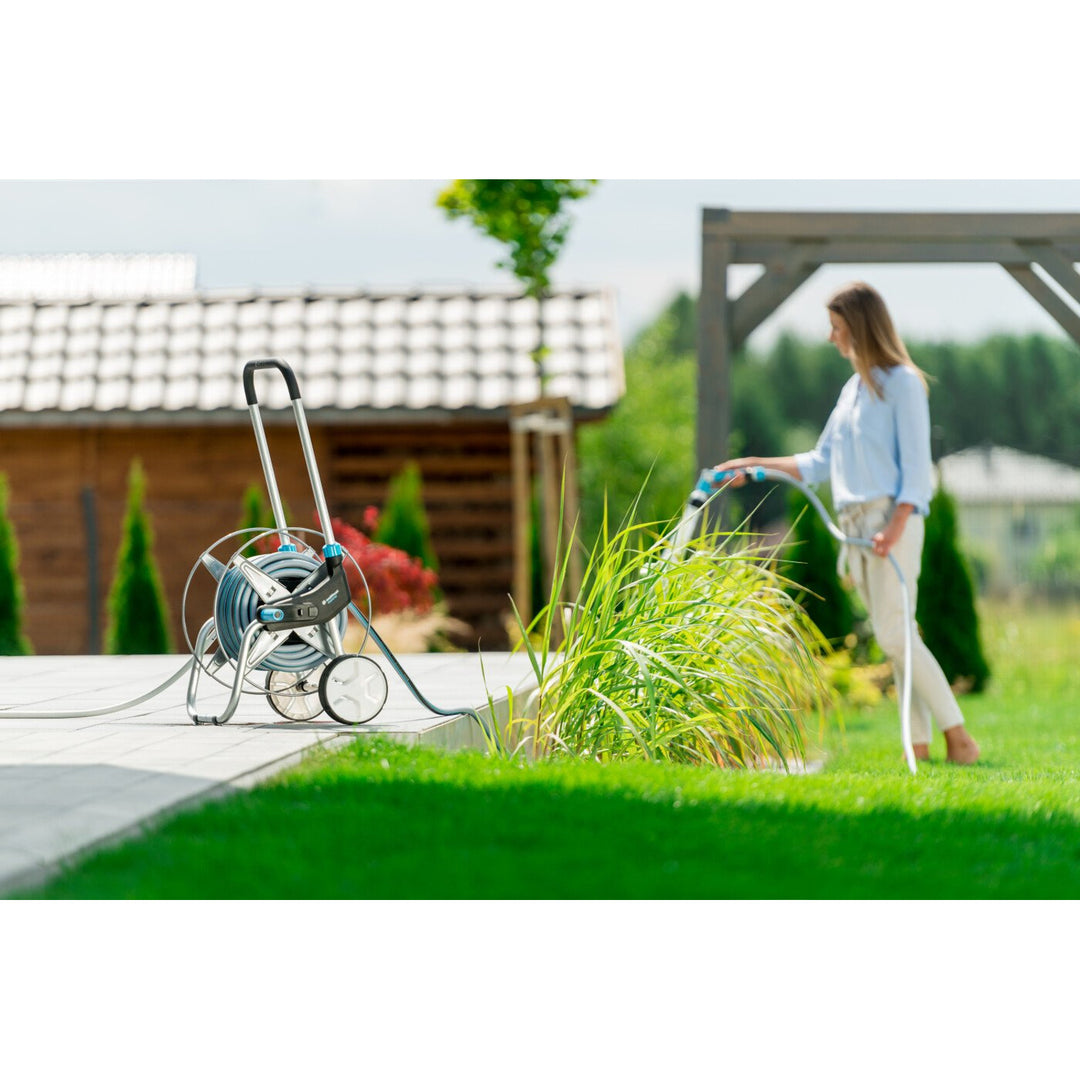 Cellfast kerti szett, kocsi, 20m 3/4 tömlő, locsoló, szerelvények, EXPLORER