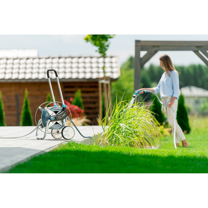 Cellfast kerti szett, kocsi, 20m 3/4 tömlő, locsoló, szerelvények, EXPLORER