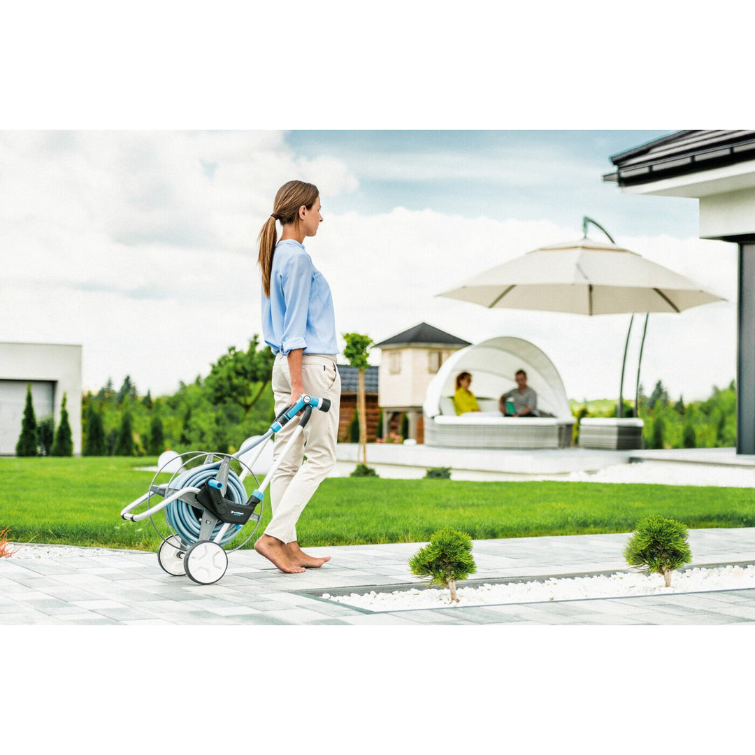 Cellfast kerti szett, kocsi, 20m 3/4 tömlő, locsoló, szerelvények, EXPLORER