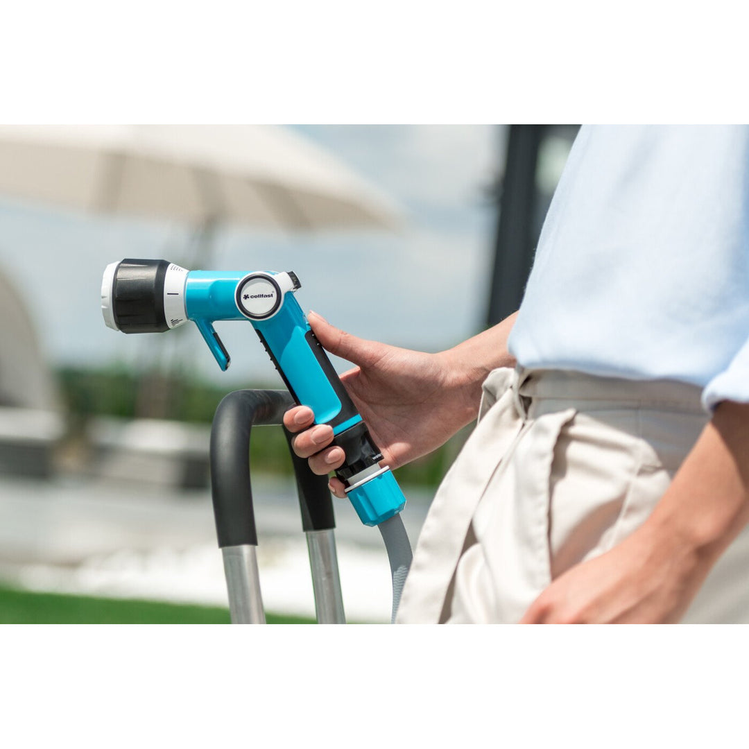 Cellfast kerti szett, kocsi, 20m 3/4 tömlő, locsoló, szerelvények, EXPLORER