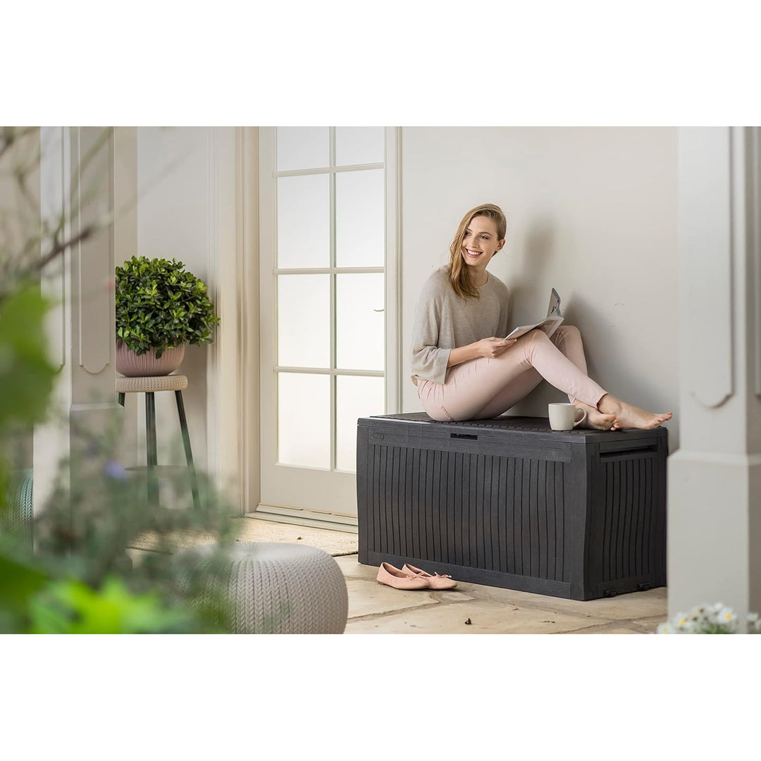 Kerti láda, grafit, 270l, Comfy tároló doboz